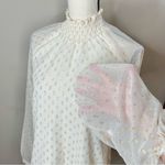 Yumi Kim Lexington Ave Lurex Swiss Dot Top Ivory White Gold Medium M NWT Smock Photo 4