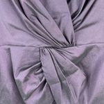 Tadashi Shoji  6 Blouse Twist Front Peplum Iridescent Purple Long Sleeve Cocktail Photo 5