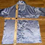 Victoria's Secret  Y2K Pajama Set XS Blue Satin Sleepwear Lounge Green Trim Shorts Photo 3