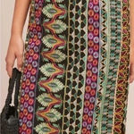 Anthropologie  Vanessa Virginia Moroccan Nights Embroidered Pencil Skirt Size 0 Photo 0