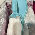 Tory Burch NIB AUTH Roxanne Logo Jelly Slip On Sandals In Island Blue Sz 6 Photo 13