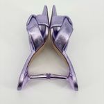 D'Amelio Leenoa Lavender Metallic Knotted High Heel Slide Sandals Size 8 Purple Photo 5