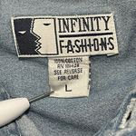 Infinity Fashions Vintage Denim Shirt Embroidered Western Long Sleeve Large Blue Photo 1