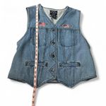 Vintage‎ Embroidered Denim Button Up Vest Blue Size 12 Photo 7