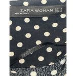 ZARA  Womens Black Polka Dots V-neck Short Sleeve Button Down Mini A-Line Dress S Photo 2