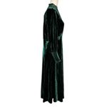 Talbots Effortless Velvet Smocked Midi Dress 10 Long Sleeve Green Ruffle Collar Photo 4