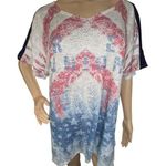 Vocal NWOT Stars And Stripes America Short Sleeve Blouse With Sequins Photo 0