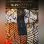 BCBG MaxAzria Womens Geometric Print Wrap Top Multicolor Polyester NWOT Photo 3