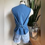 Title:
Vintage Floral Embroidered Denim Vest Cottagecore open weave patchwork Blue Size M Photo 6
