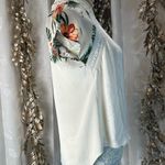 Miss Me  Floral Sleeve Boho Blouse Small Ivory Tropical Print crochet Detail‎ Photo 1