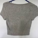 PacSun Nwt   gray notched waffle knit crop top small Photo 4