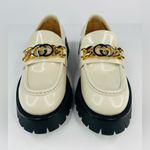 Gucci Jeanne GG Logo Chain Cordovan Lux Moc Toe Platform Loafers Size EU 40 Photo 4