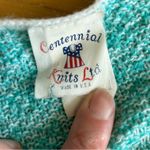 Vintage Centennial Knits Chevron Cap Sleeve 80s Sweater, Teal, White, Size L Blue Size L Photo 7