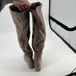Nine West Felipe 2 Over the Knee Boot beige taupe block heel round toe size 6.5 Photo 4