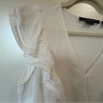 Andrew Marc Marc New York Cream Ruffle Sleeveless 100% Linen  Blouse Photo 3