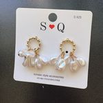 Romantic Vintage style Pearl Cluster Earrings 925 Silver – Wedding Elegance new‎ Gold Photo 6