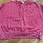 Vinyl Icons Women’s Cotton short heart patched oversized sweatshirt red Sz L Size L Photo 3