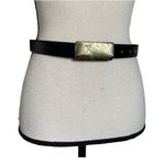 Coach Vintage 90s Black French Calf Skin Solid Brass Leather Belt Size S Photo 0