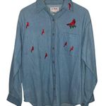esteem jean button up with cardinals embroidery Photo 0