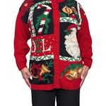 Vintage Heirloom Collectibles Knitted
Christmas Sweater Cardigan Women's Sz S Red Photo 5