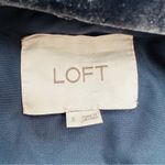 Loft Coat Blue Faux Fur Detachable Hood Crushed Velvet Puffer Quilted Coat Small Photo 2