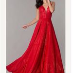 JVN by Jovani NWT  Lace Up Back Ballgown Dress‎ in Red Size 8 JVNX67517A $408 Photo 0