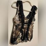 Grass Collection Grass Collections Ruffle Front Satiny Tank Top | Shirt Photo 2