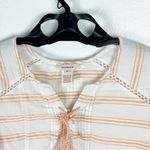 Sundance Striped Tassel Tie Closure Long Sleeves Let Thrift Blouse, Size Small Photo 3