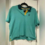 REI x Outdoor Afro Women’s Cropped Short Sleeve Teal Organic Cotton Polo Size M Green Size M Photo 0