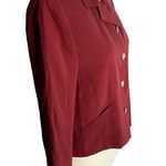 Vintage Button Up Blazer Jacket 6 Maroon Red Lined Shoulder Pads Notch Collar Photo 4