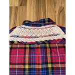 Brooks Brothers Brooks‎ Brothers Red Fleece Plaid Button Down Shirt Women's 12 Lace Back Photo 3