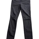 Madewell  Curvy High Rise Distressed Skinny Jeans Black Size 29T Denim Raw 29.5L Photo 3