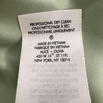 Alice + Olivia Denny Satin Single Breasted Boyfriend Blazer Green Tea Size 6 New Photo 14