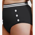 Curvagile High Waisted Bikini Bottoms Tummy Control with Side Pockets Full Coverage Photo 3