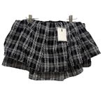 C/MEO COLLECTIVE NEW  Captivate Top Black Check Tiered Ruffle‎ Sleeveless Blouse Photo 1