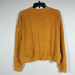 DONNI. Terry Henley Sweatshirt Honey Medium NWT Relaxed Orange Photo 4