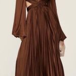 Mac Duggal  Long Sleeve Pleat Charmeuse CutOut Gown Espresso 26737 size 6 UB Photo 0