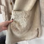 Cream Fur Vintage Long Coat Tan Size L Photo 4
