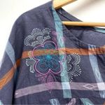 Vintage Western Floral Embroidered Blouse Top Purple Size M Photo 2