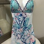 In bloom by jonquil Floral Lace Trim Chemise Blue Size L Photo 0