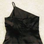 Gianni Bini  Brown Satin One Shoulder Mini Dress Cocktail Wrap Tie Waist Sz 0 New Photo 8