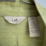 J.Jill  Linen Blend‎ Jacket Snap Front Lightweight Chartreuse Green Size M Photo 4