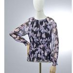 Diane Von Furstenberg ✨ Jacie Floral Tie-Neck Silk Sz Medium Blouse✨ Photo 4