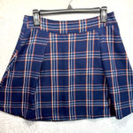Copper Key Navy Blue Plaid Schoolgirl Pleated Mini Skirt Girlhoodcore Academia Photo 0