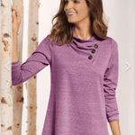 Soft Surroundings New Womens Long-Sleeve Cowl Neck Cabin Core Sweater Small Photo 0