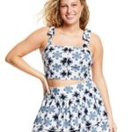 Agua Bendita x Target Coral Tie Faux Button Front Top Photo 5