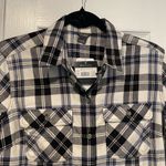 Eddie Bauer NWT Size S Black Blue Plaid Flannel Long Sleeve Button Down Shirt Photo 3