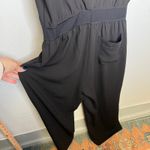 Theory  Black Sleeveless Wide Leg Jumpsuit Elastic Waist Pockets Size L Photo 6