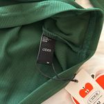 Cider NWT  Green Knit Square Neck Long Sleeved Cropped Top Size Medium Photo 4