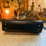 London Fog  Satchel Bag Black Brielle Croco Purse Photo 8